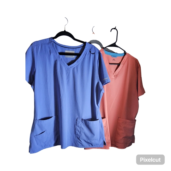 Preloved Bundle of Size XL Women's Scrub Tops - Picture 1 of 5